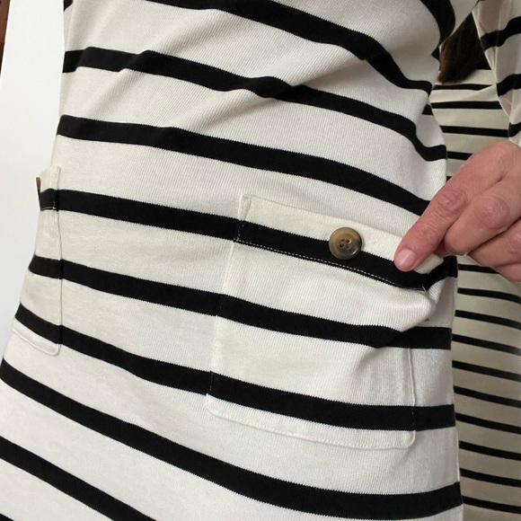 Kate Spade stripe dress, with boat neck style and pocket buttons, size small (4) - Picture 9 of 12